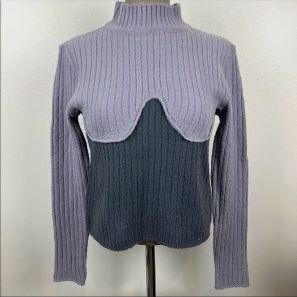 WNDERKAMMER Sweater Purple Lavender Colorblock - Picture 3 of 7